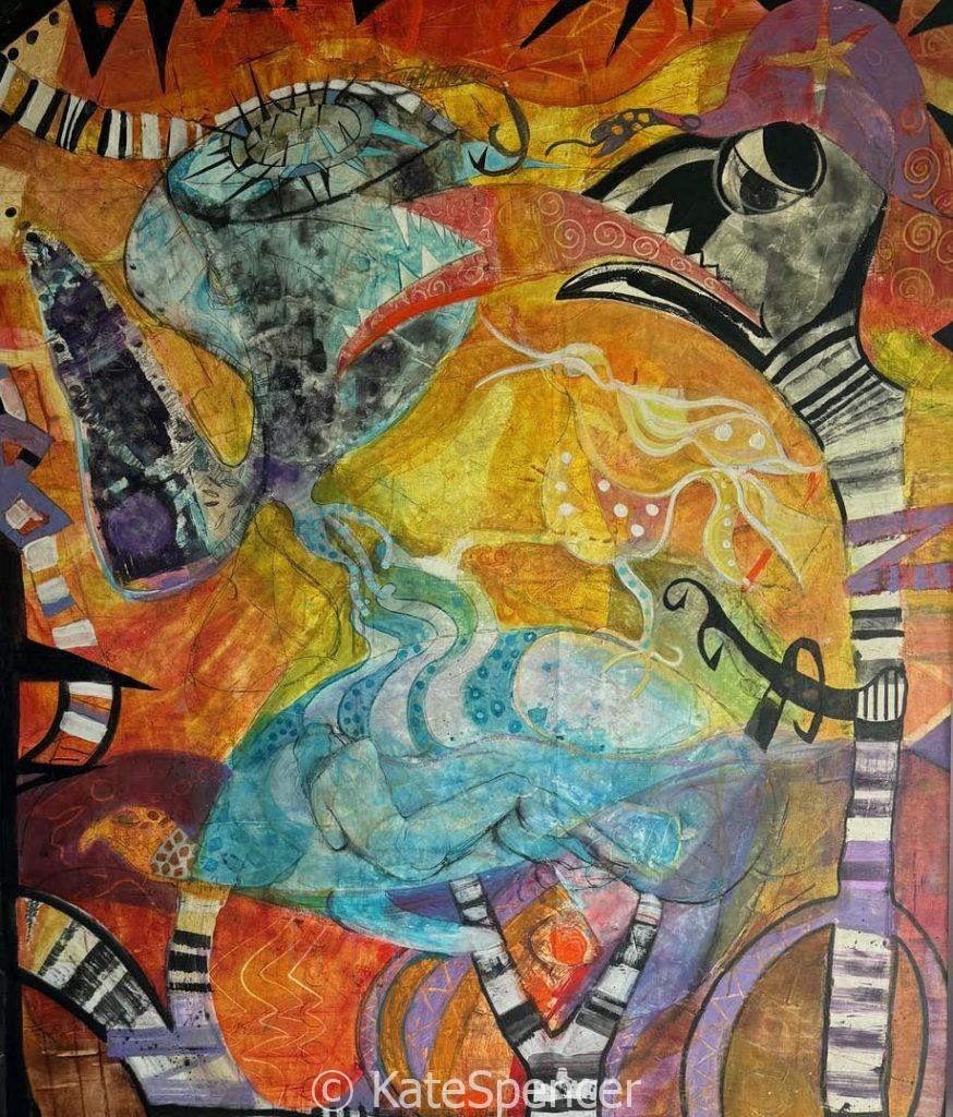 THE MALE GENE MIXED MEDIA ON CANVAS 135X200CM